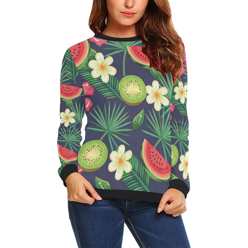 Tropical Fruits Pattern Print Design TF05 Women Long Sleeve Sweatshirt-JorJune