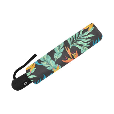 Tropical Palm Leaves Hawaiian Flower Automatic Foldable Umbrella