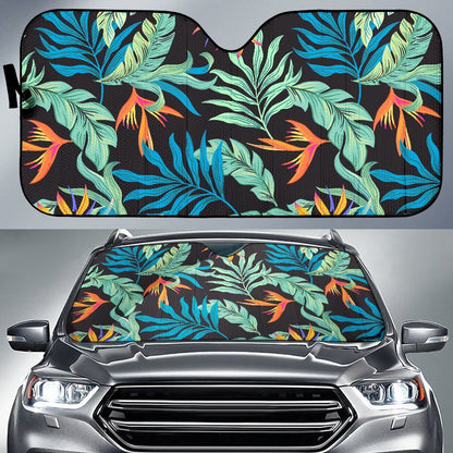 Tropical Palm Leaves Hawaiian Flower Car Sun Shade-JorJune