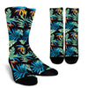 Tropical Palm Leaves Hawaiian Flower Crew Socks