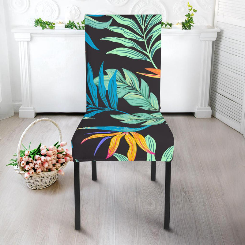 Tropical Palm Leaves Hawaiian Flower Dining Chair Slipcover-JORJUNE.COM