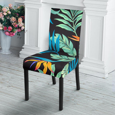 Tropical Palm Leaves Hawaiian Flower Dining Chair Slipcover-JORJUNE.COM