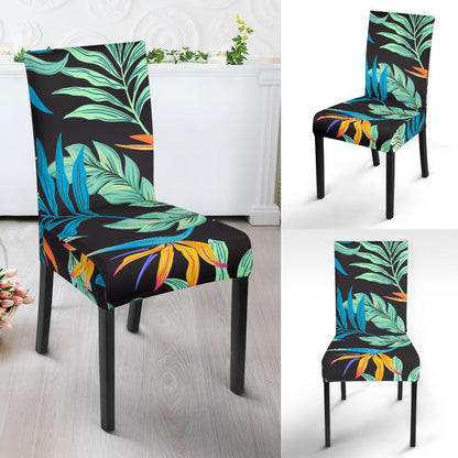 Tropical Palm Leaves Hawaiian Flower Dining Chair Slipcover-JORJUNE.COM