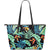 Tropical Palm Leaves Hawaiian Flower Large Leather Tote Bag