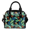 Tropical Palm Leaves Hawaiian Flower Leather Shoulder Handbag