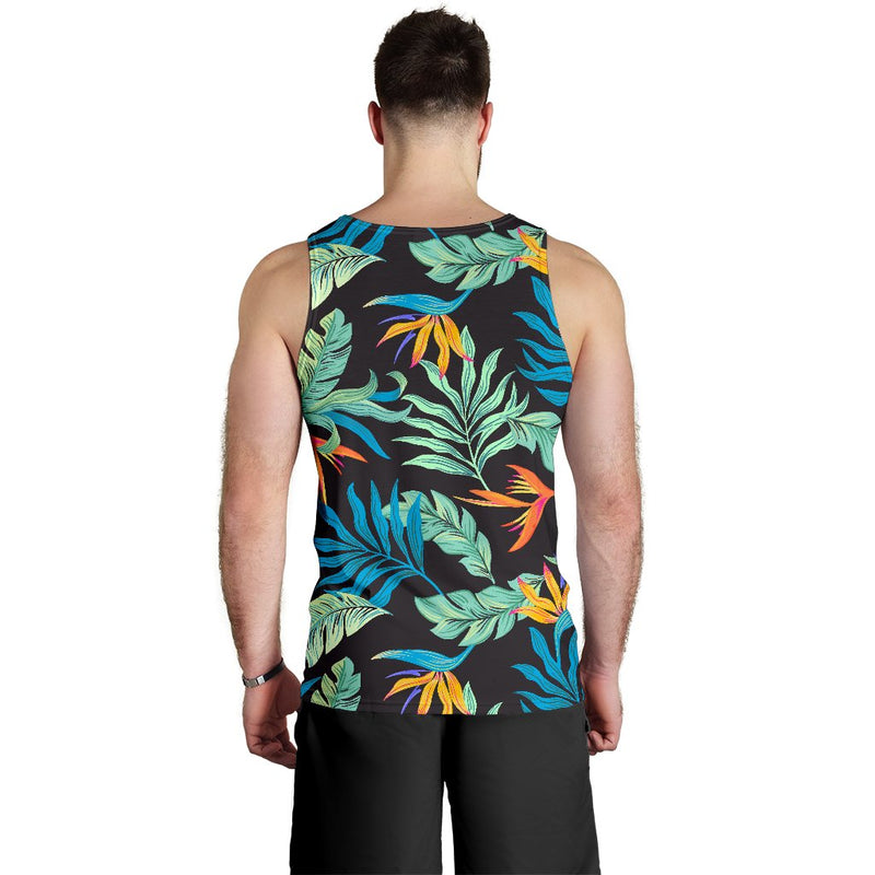 Tropical Palm Leaves Hawaiian Flower Men Tank Top