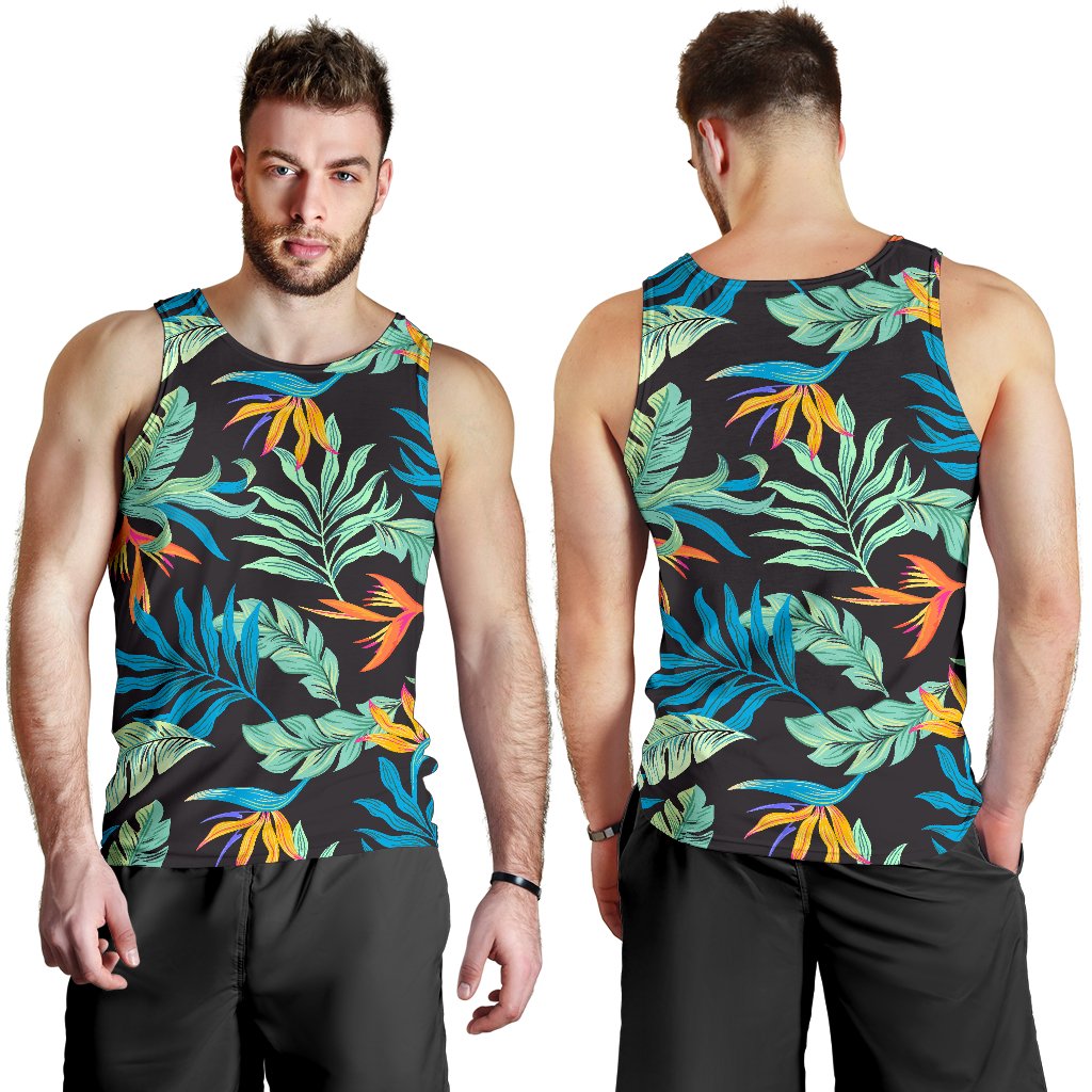 Tropical Palm Leaves Hawaiian Flower Men Tank Top