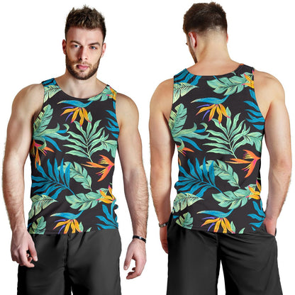 Tropical Palm Leaves Hawaiian Flower Men Tank Top