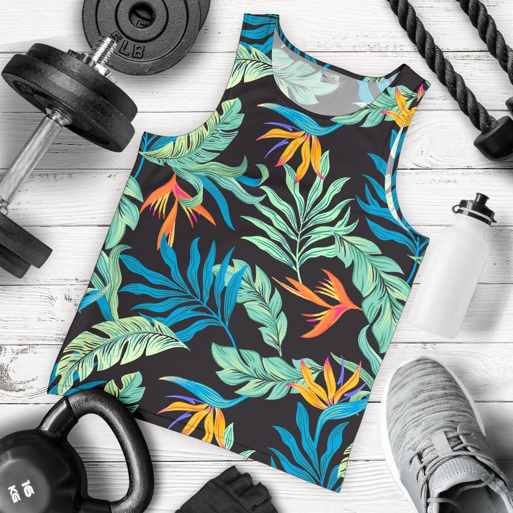 Tropical Palm Leaves Hawaiian Flower Men Tank Top