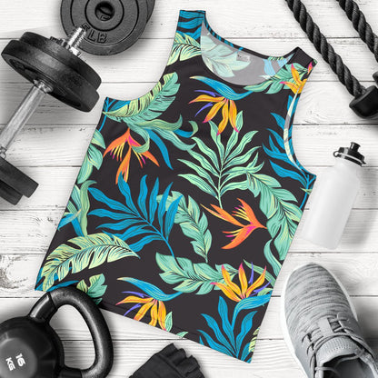 Tropical Palm Leaves Hawaiian Flower Men Tank Top