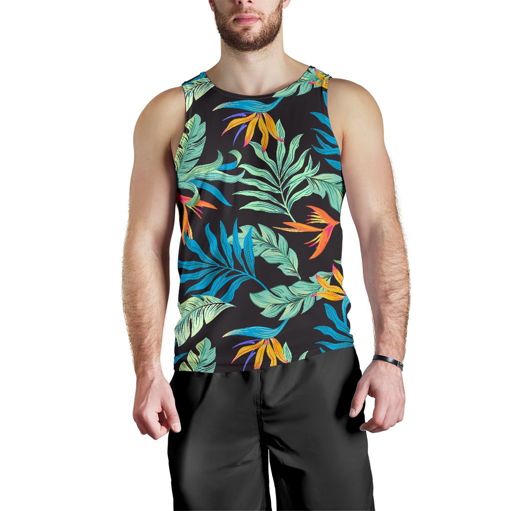 Tropical Palm Leaves Hawaiian Flower Men Tank Top