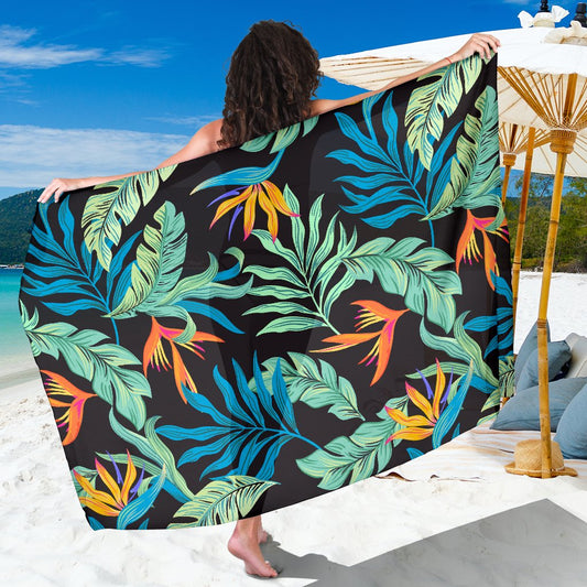 Tropical Palm Leaves Hawaiian Flower Sarong Pareo Wrap