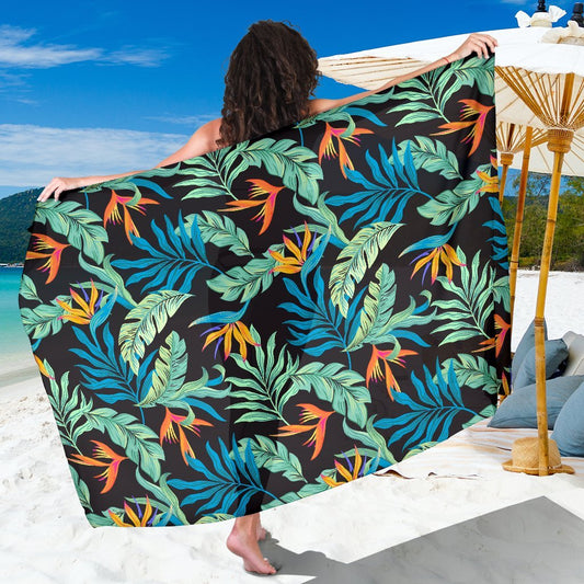 Tropical Palm Leaves Hawaiian Flower Beach Sarong Pareo Wrap
