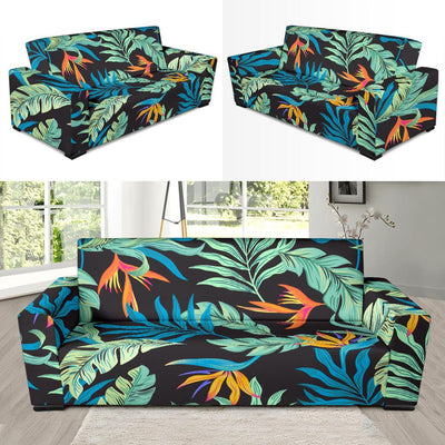 Tropical Palm Leaves Hawaiian Flower Sofa Slipcover-JORJUNE.COM