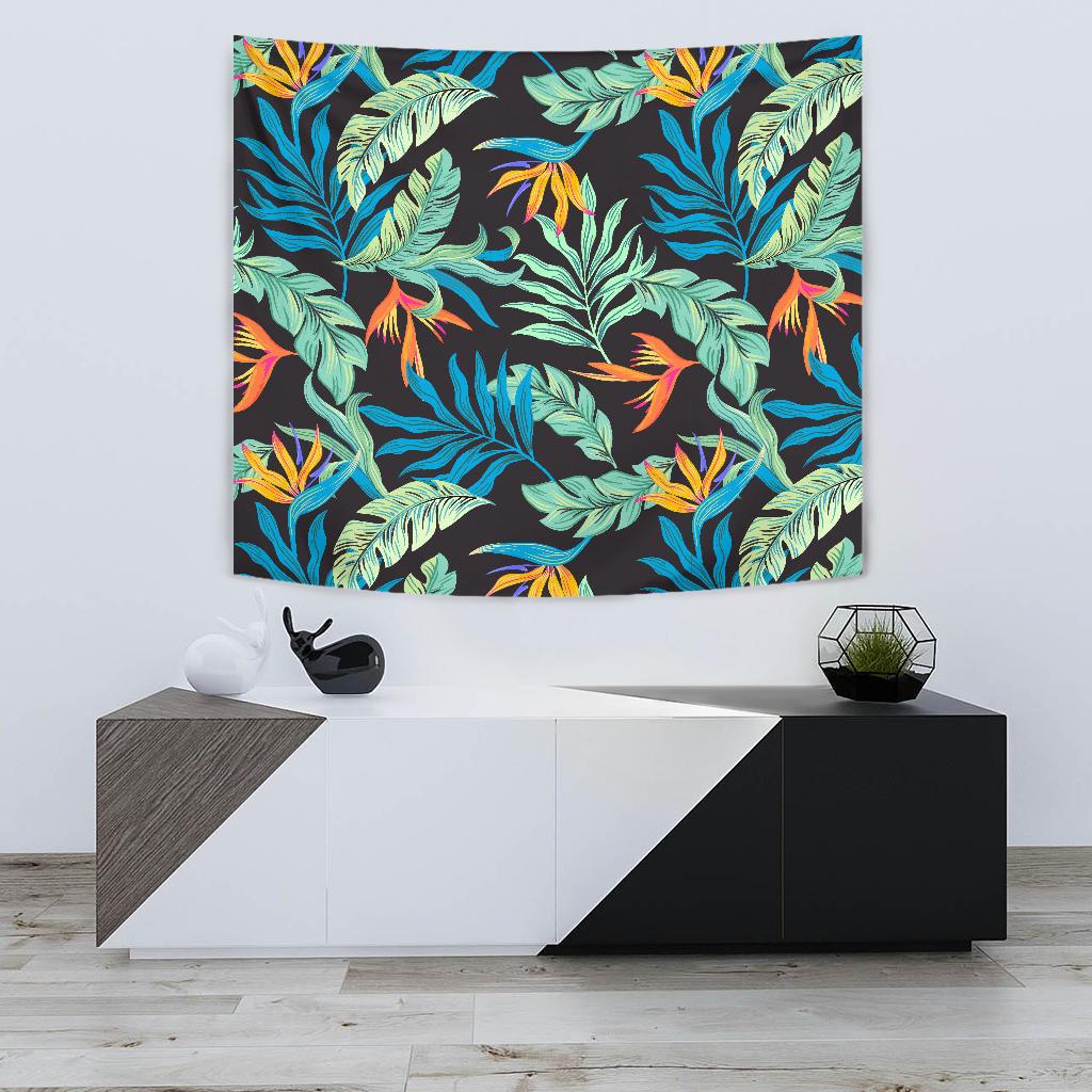 Tropical Palm Leaves Hawaiian Flower Tapestry