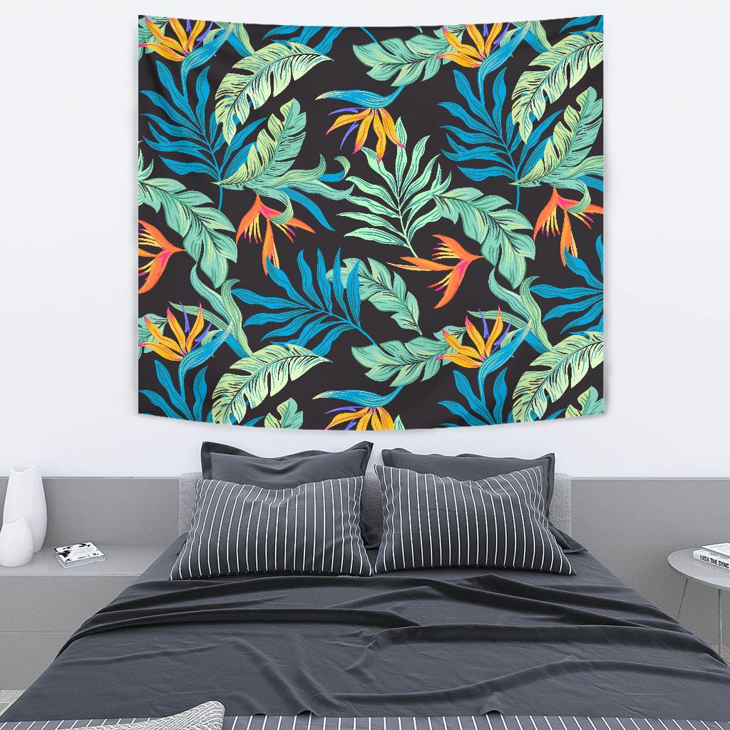 Tropical Palm Leaves Hawaiian Flower Tapestry