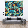 Tropical Palm Leaves Hawaiian Flower Tapestry