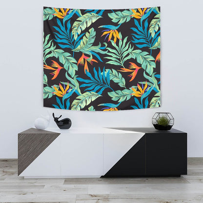 Tropical Palm Leaves Hawaiian Flower Wall Tapestry