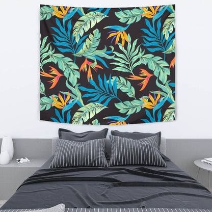 Tropical Palm Leaves Hawaiian Flower Wall Tapestry