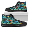Tropical Palm Leaves Hawaiian Flower Women High Top Canvas Shoes