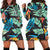 Tropical Palm Leaves Hawaiian Flower Women Hoodie Dress