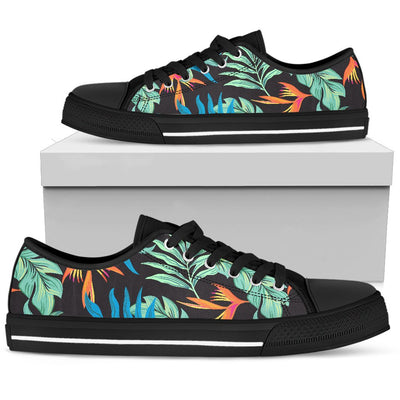 Tropical Palm Leaves Hawaiian Flower Women Low Top Shoes