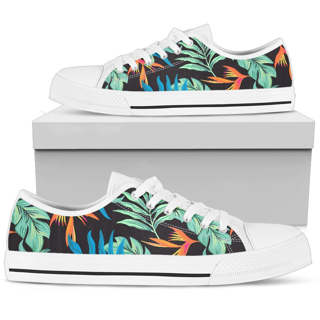 Tropical Palm Leaves Hawaiian Flower Women Low Top Shoes