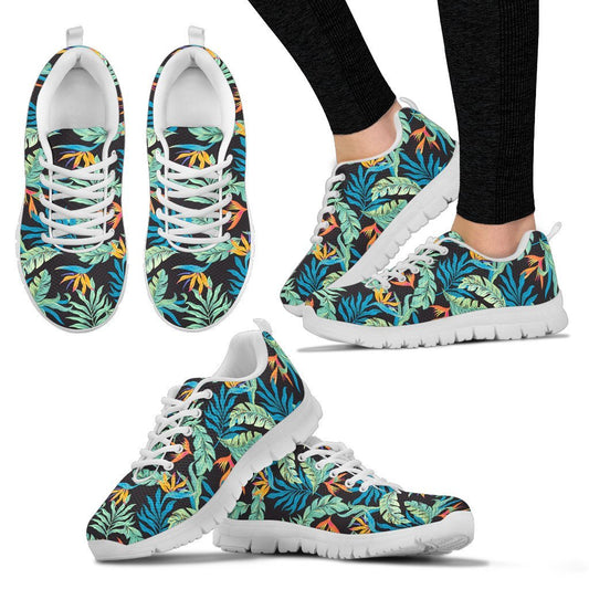 Tropical Palm Leaves Hawaiian Flower Women Sneakers