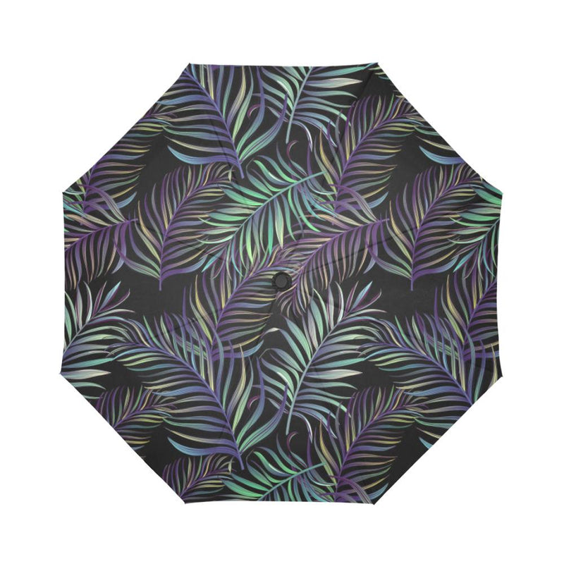 Tropical Palm Leaves Pattern Brightness Automatic Foldable Umbrella