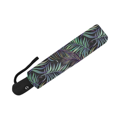 Tropical Palm Leaves Pattern Brightness Automatic Foldable Umbrella