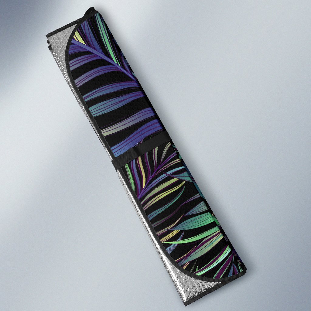 Tropical Palm Leaves Pattern Brightness Car Sun Shade-JorJune