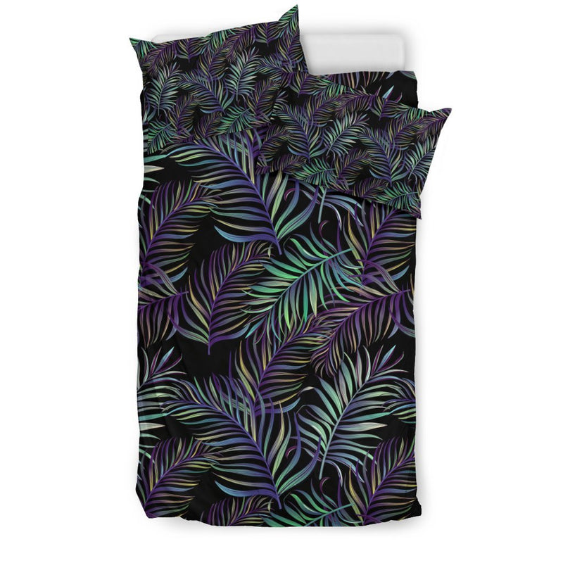 Tropical Palm Leaves Pattern Brightness Duvet Cover Bedding Set