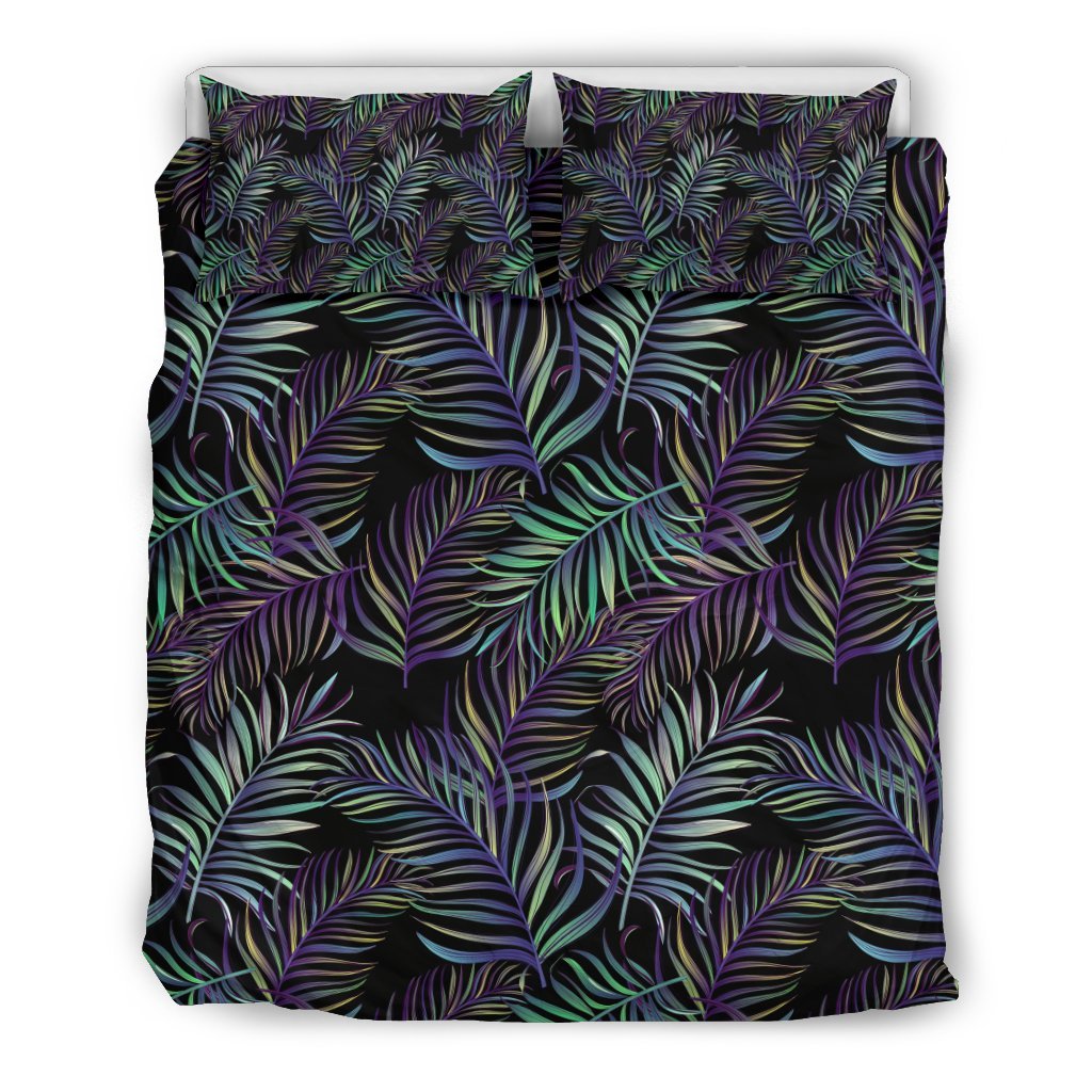 Tropical Palm Leaves Pattern Brightness Duvet Cover Bedding Set