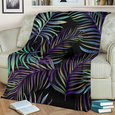 Tropical Palm Leaves Pattern Brightness Fleece Blanket