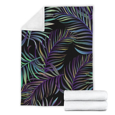 Tropical Palm Leaves Pattern Brightness Fleece Blanket