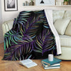 Tropical Palm Leaves Pattern Brightness Fleece Blanket