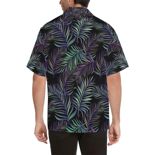 Tropical Palm Leaves Pattern Brightness Men Hawaiian Shirt