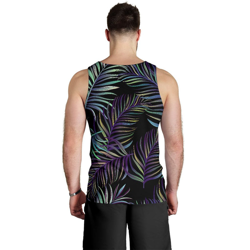 Tropical Palm Leaves Pattern Brightness Men Tank Top