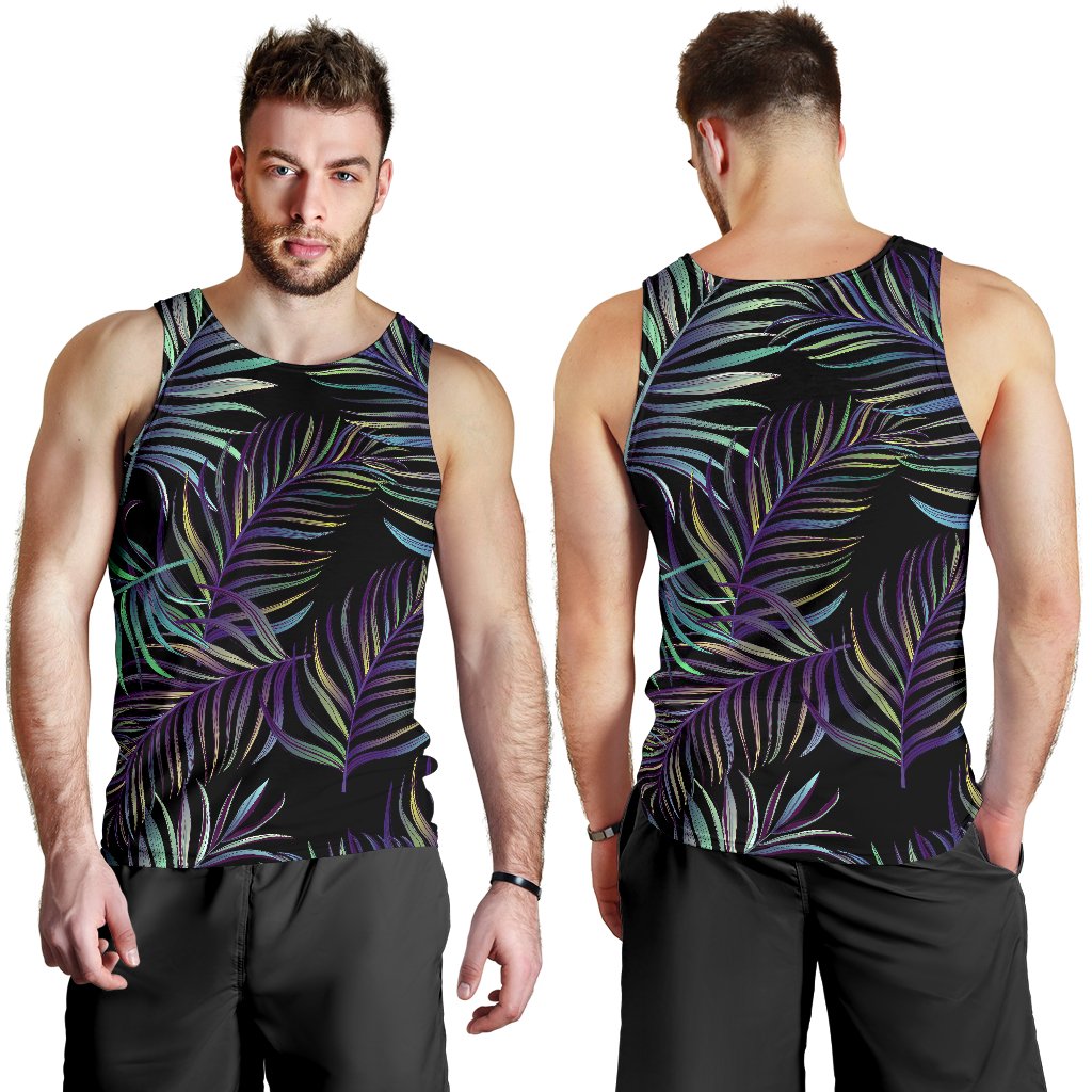 Tropical Palm Leaves Pattern Brightness Men Tank Top