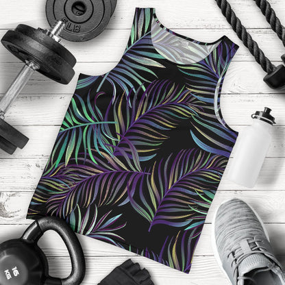 Tropical Palm Leaves Pattern Brightness Men Tank Top