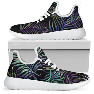 Tropical Palm Leaves Pattern Brightness Mesh Knit Sneakers Shoes