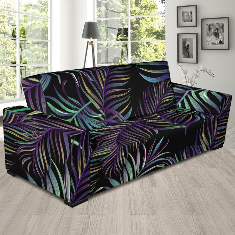 Tropical Palm Leaves Pattern Brightness Sofa Slipcover-JORJUNE.COM