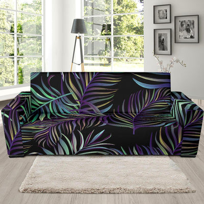 Tropical Palm Leaves Pattern Brightness Sofa Slipcover-JORJUNE.COM