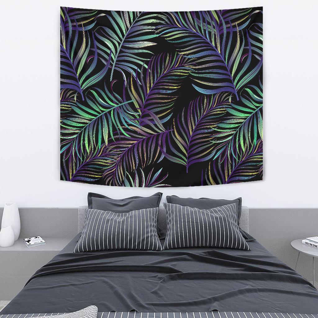 Tropical Palm Leaves Pattern Brightness Tapestry