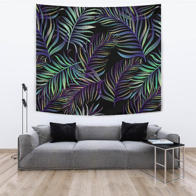 Tropical Palm Leaves Pattern Brightness Tapestry