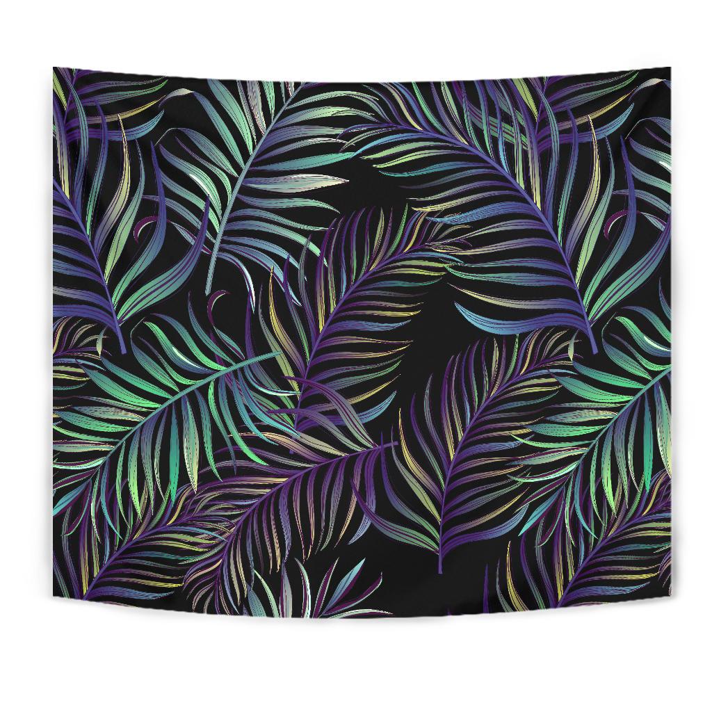 Tropical Palm Leaves Pattern Brightness Tapestry