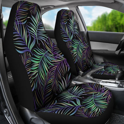 Tropical Palm Leaves Pattern Brightness Universal Fit Car Seat Covers