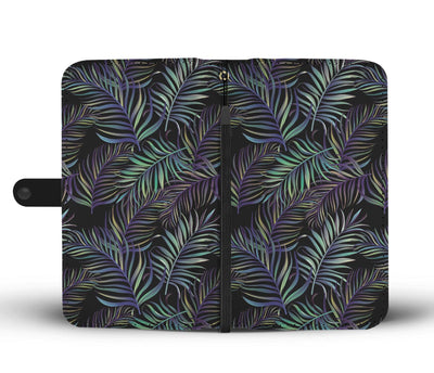 Tropical Palm Leaves Pattern Brightness Wallet Phone Case