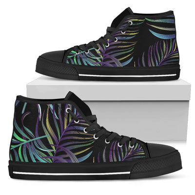 Tropical Palm Leaves Pattern Brightness Women High Top Shoes