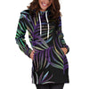 Tropical Palm Leaves Pattern Brightness Women Hoodie Dress